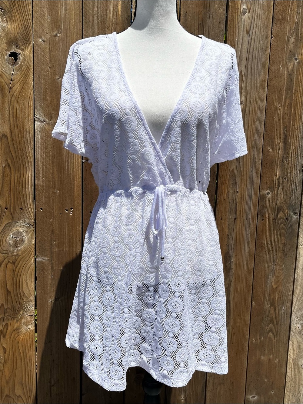Apt.9 White Lace Swim Cover-Up Dress with Tie Waist Accepting Offers!